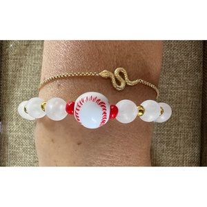 Baseball Beaded Bracelet